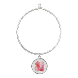 Abstract pink watercolor composition bangle bracelet