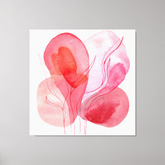 Abstract pink watercolor composition canvas print