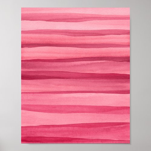 Abstract Pink Watercolor Lines Poster