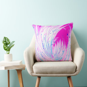 Abstract Pink White Enchanted Garden  Throw Pillow