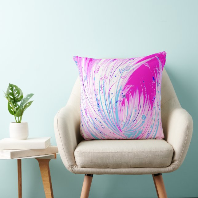 Abstract Pink White Enchanted Garden  Throw Pillow (Chair)