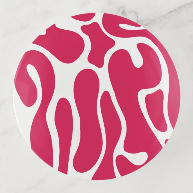 Abstract pink wiggle trinket tray (Front)