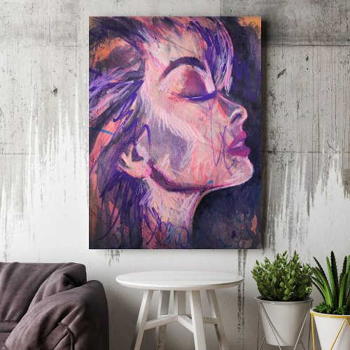 Abstract Pink Woman Scribble Art Print