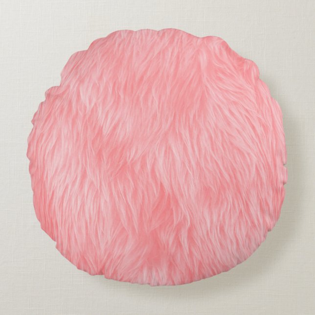 Abstract Pink wool , fabric background Round Pillow (Front)