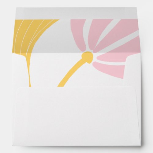 Abstract Pink Yellow Colorful Floral Wedding Envelope