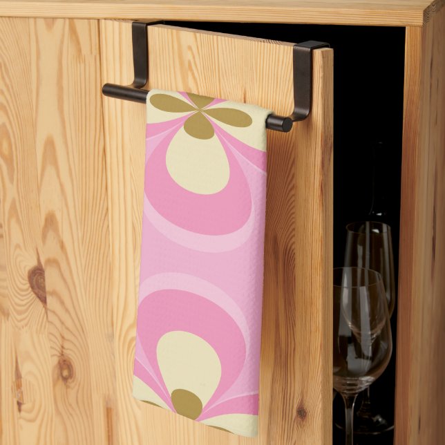 Abstract Pinks Art Kitchen Towel (Thirds Fold)