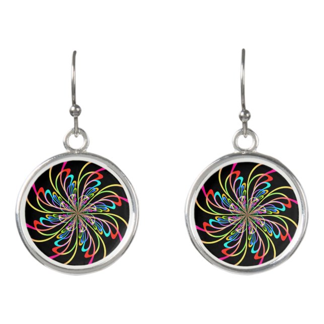 abstract pinwheel earrings (Front)
