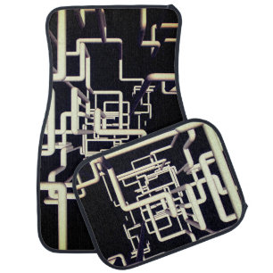 Abstract Pipe Pattern Electric Depth Car Floor Mat