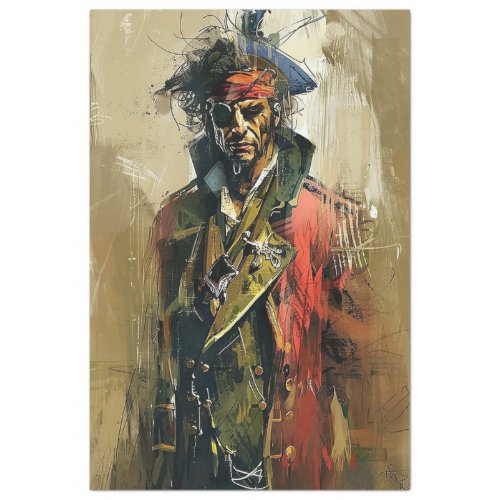 Abstract Pirate Watercolor Painting Decoupage Tissue Paper