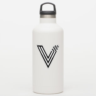 Abstract Pixel tech V Letter Monogram Sticker