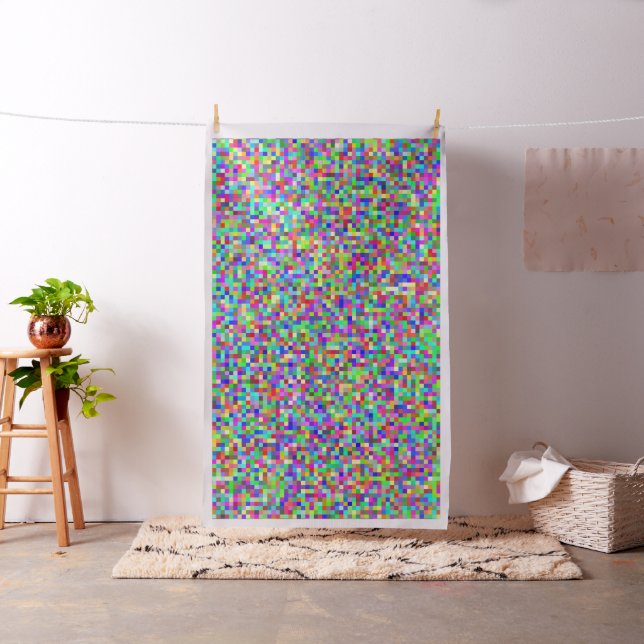 Abstract Pixelated RGB Chaos Fabric (In Situ)