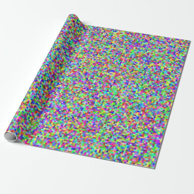 Abstract Pixelated RGB Wrapping Paper (Unrolled)