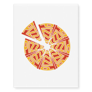 Abstract pizza font temporary tattoos