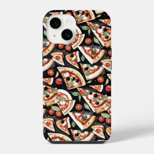 Abstract Pizza Slices On A Black Background iPhone 14 Case