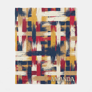 Abstract Plaid Fleece Blanket Cozy Throw