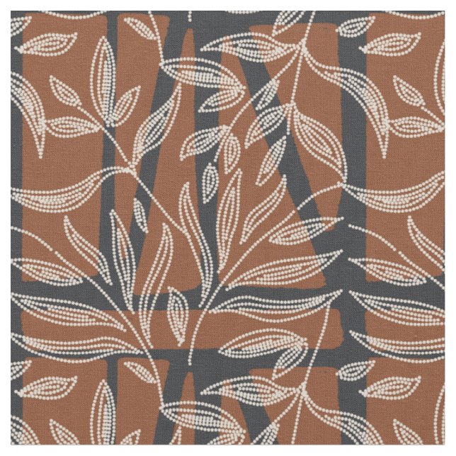 abstract plants - Dotted geometric texture  Fabric (Close Up)