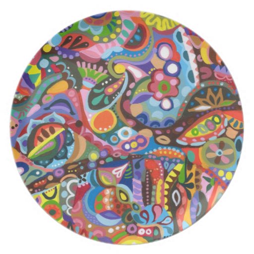 Abstract Plate - Colorful, Whimsical, Funky! | Zazzle