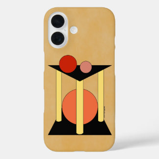 Abstract Platforms, Pillars, and Circles iPhone 16 Case