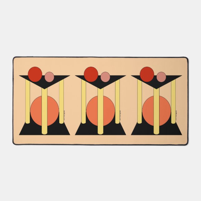 Abstract Platforms, Pillars, and Circles Desk Mat (Front)