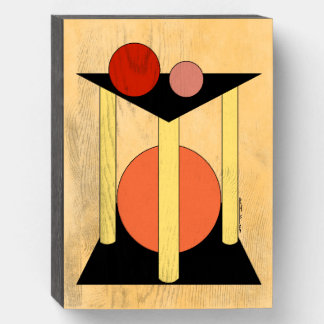 Abstract Platforms, Pillars, and Circles Wooden Box Sign