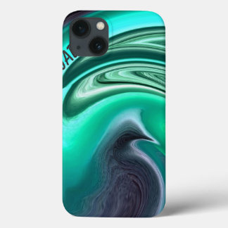 Abstract Plum Dove in Aqua iPad Case