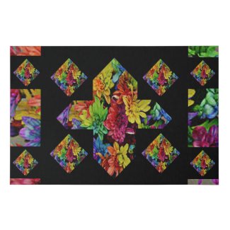 Abstract Plus Sign Multi-Colored Floral Art
