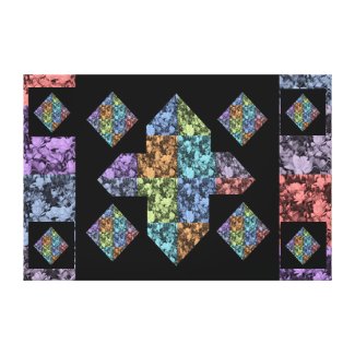 Abstract Plus Sign Multi-Colored Floral Canvas Art
