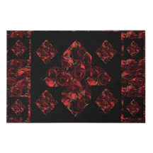 Abstract Plus Sign Red Rose Canvas Art