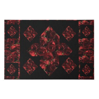 Abstract Plus Sign Red Rose Canvas Art