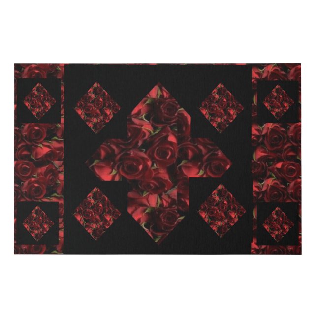 Abstract Plus Sign Red Rose Canvas Art (Front)
