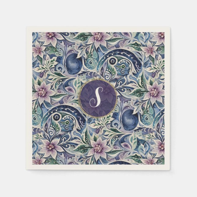 Abstract Poinsettia Winter Wild Napkins (Front)
