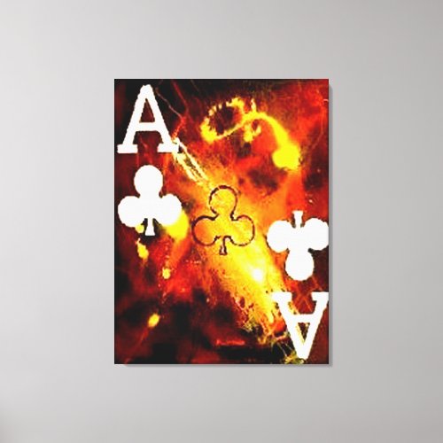 Abstract Poker Aces _ Clubs by Teo Alfonso 2 of 4 Canvas Print