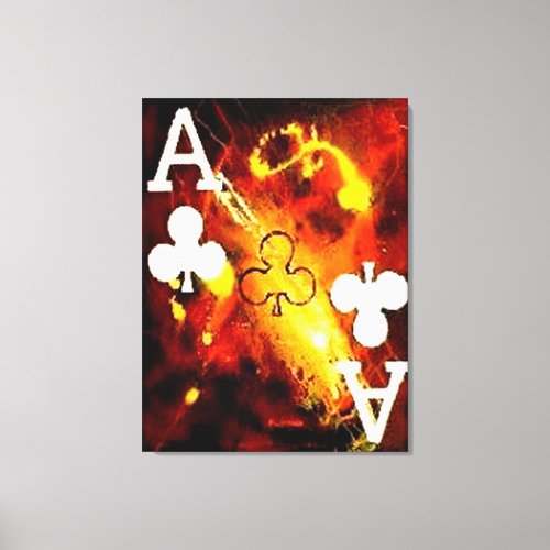 Abstract Poker Aces _ Clubs by Teo Alfonso 2 of 4 Canvas Print