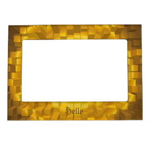 Abstract poligonal Lowpoly golden gradient design Magnetic Frame