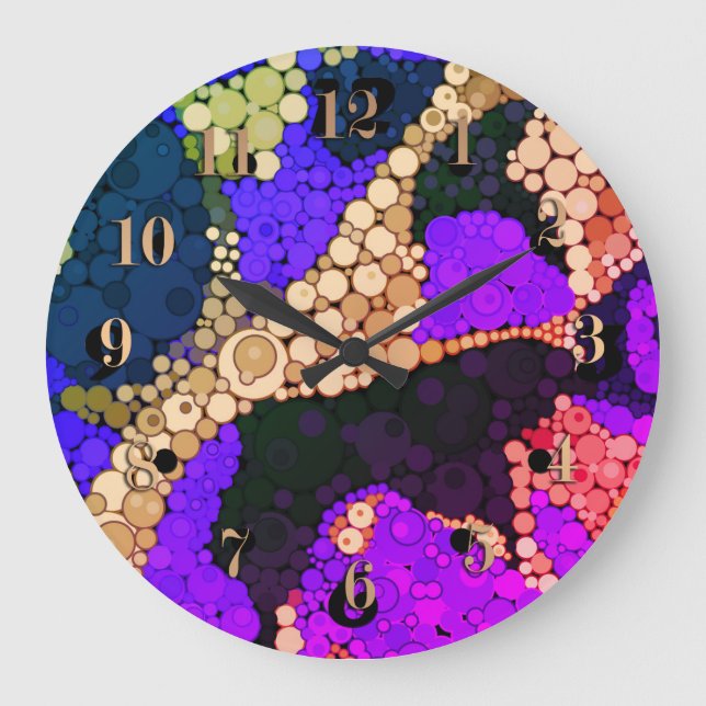 abstract polka dot large clock (Front)