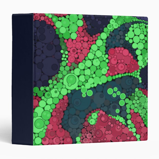 Abstract polka dot pattern 3 ring binder (Front/Spine)