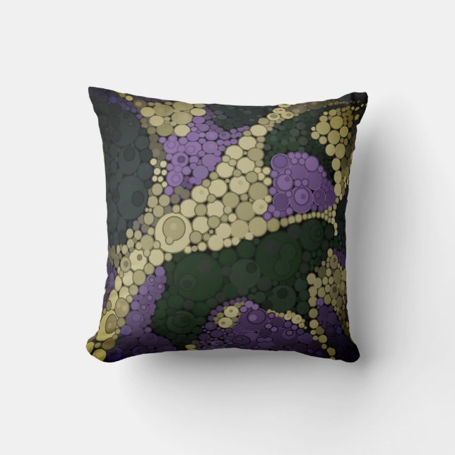 Abstract polka dot throw pillow (Front)