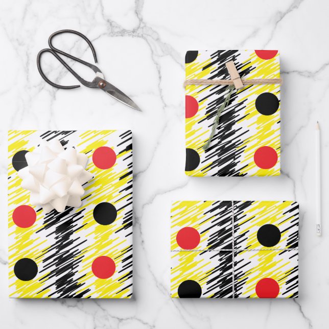 Abstract Polka Dot  Wrapping Paper Sheets (Front)