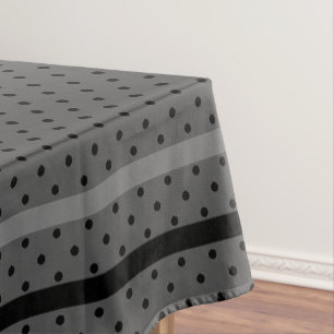 Abstract polka dots gray white circles black retro tablecloth