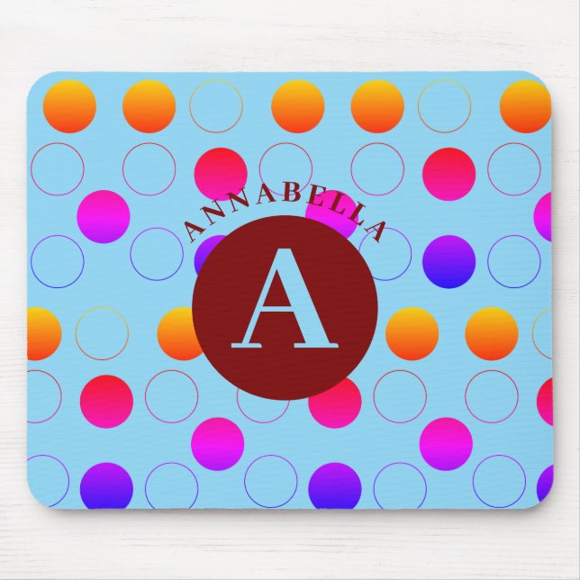 Abstract Polka Dots Pattern Mouse Pad (Front)