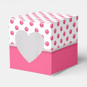 Abstract Polka Dots Pink Favor Boxes