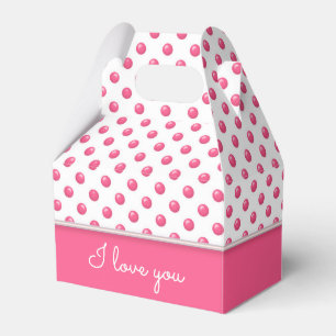 Abstract Polka Dots Pink Favor Boxes