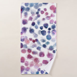 Abstract polka dots seamless pattern in pastel col bath towel