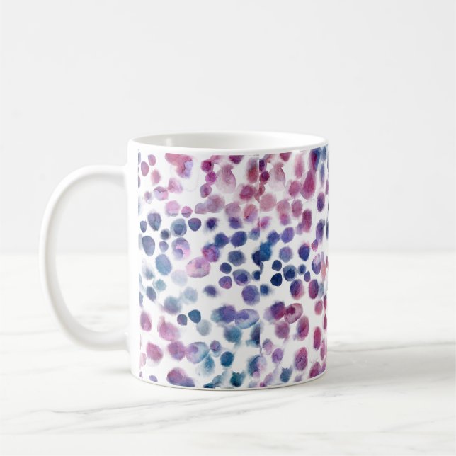 Abstract polka dots seamless pattern in pastel col coffee mug (Left)
