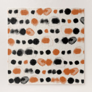 Abstract Polka Dots: Watercolor Geometry. Jigsaw Puzzle