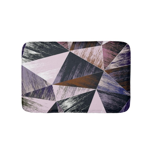 Abstract polygon pattern, colorful triangles. bath mat (Front)