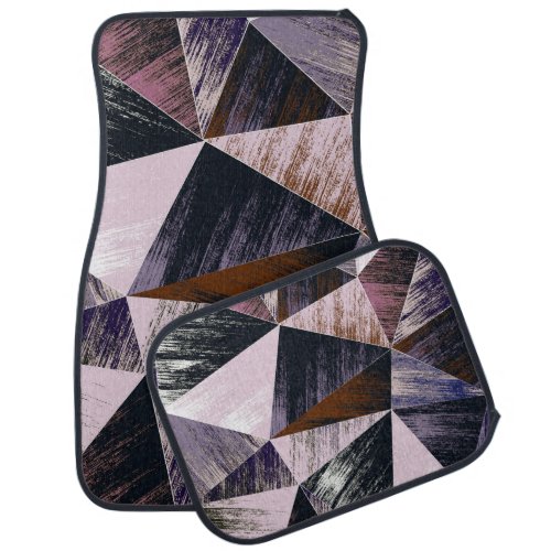 Abstract polygon pattern colorful triangles car floor mat