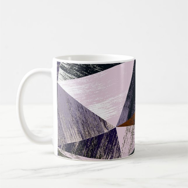 Abstract polygon pattern, colorful triangles. coffee mug (Left)