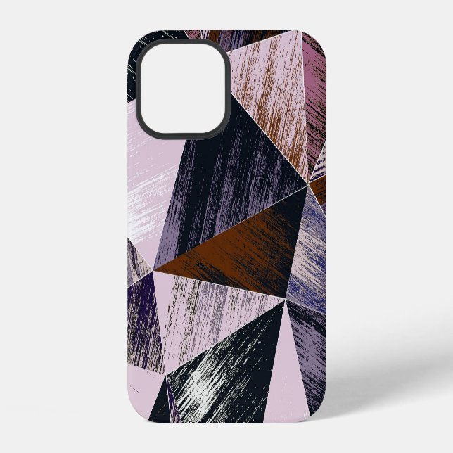 Abstract polygon pattern, colorful triangles. iphone case (Back)