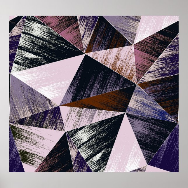 Abstract polygon pattern, colorful triangles. poster (Front)